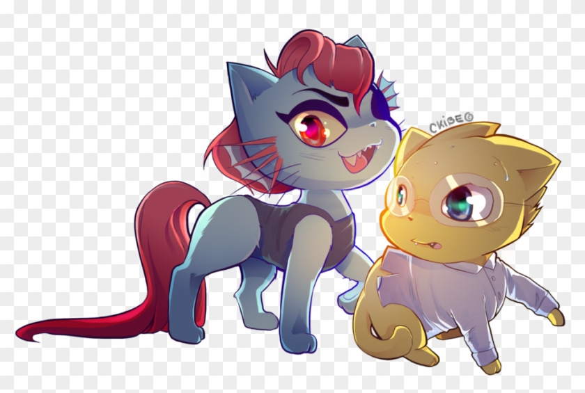 Undyne And Alphys Cat Version By Ckibe - Undertale Version Gatos #931203