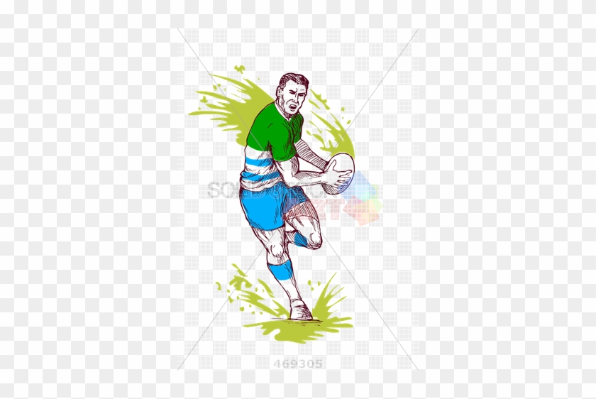 Stock Illustration Of Cartoon Drawing Of Angry Rugby - Vector Graphics #931336