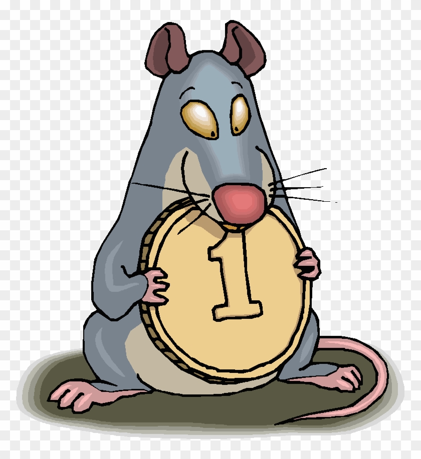 Cartoon Prize Clip Art - Rat With Coin #931373