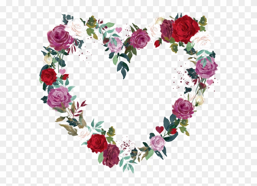 Love Heart Flower Wreath - Heart Of Flowers Png #931385