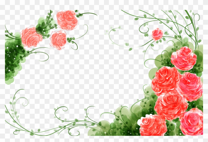 Garden Roses Flower Watercolor Painting Illustration - Flower Lae Backgeound #931431