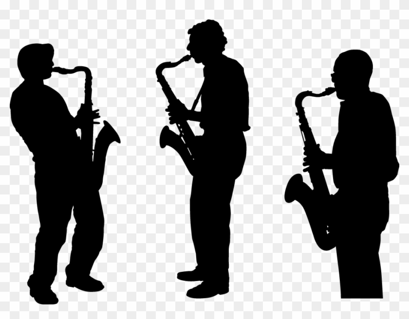 Saxophone Silhouette Musician Musical Ensemble - Playing Music Black Figures #931638