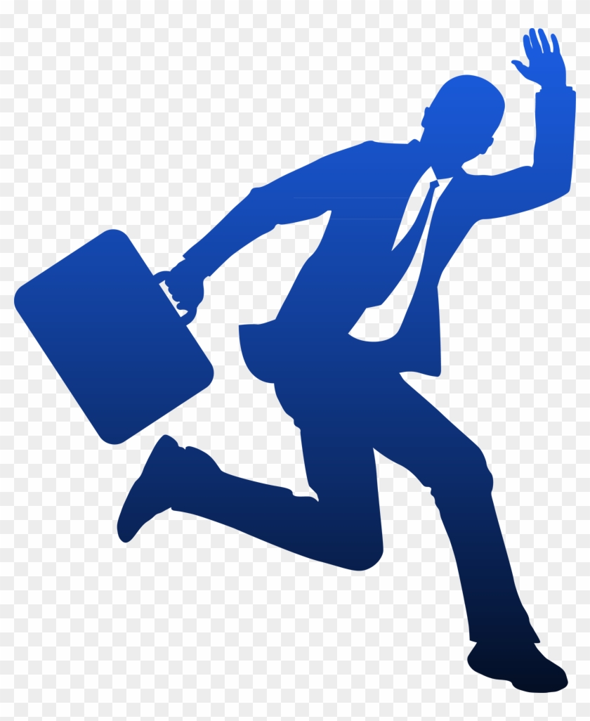 Free Vector Businessman Running In Blue Color - Running Business Man Icon #932282