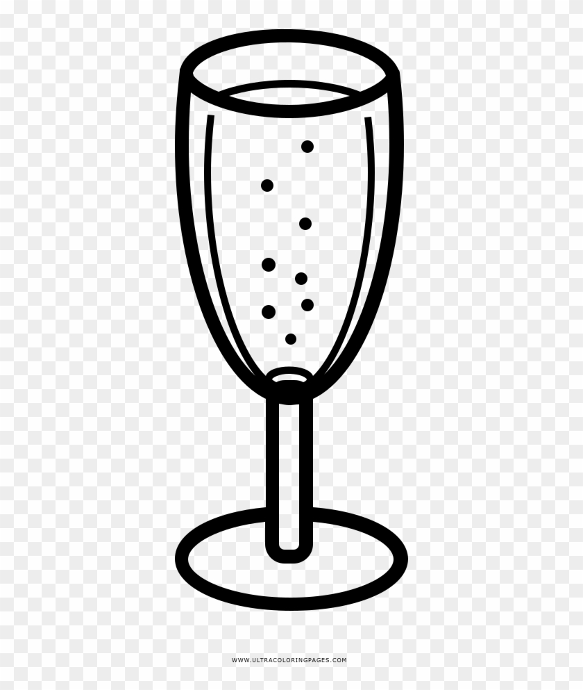 Champagne Flute Coloring Page - Copa De Vidrio Para Colorear #932290