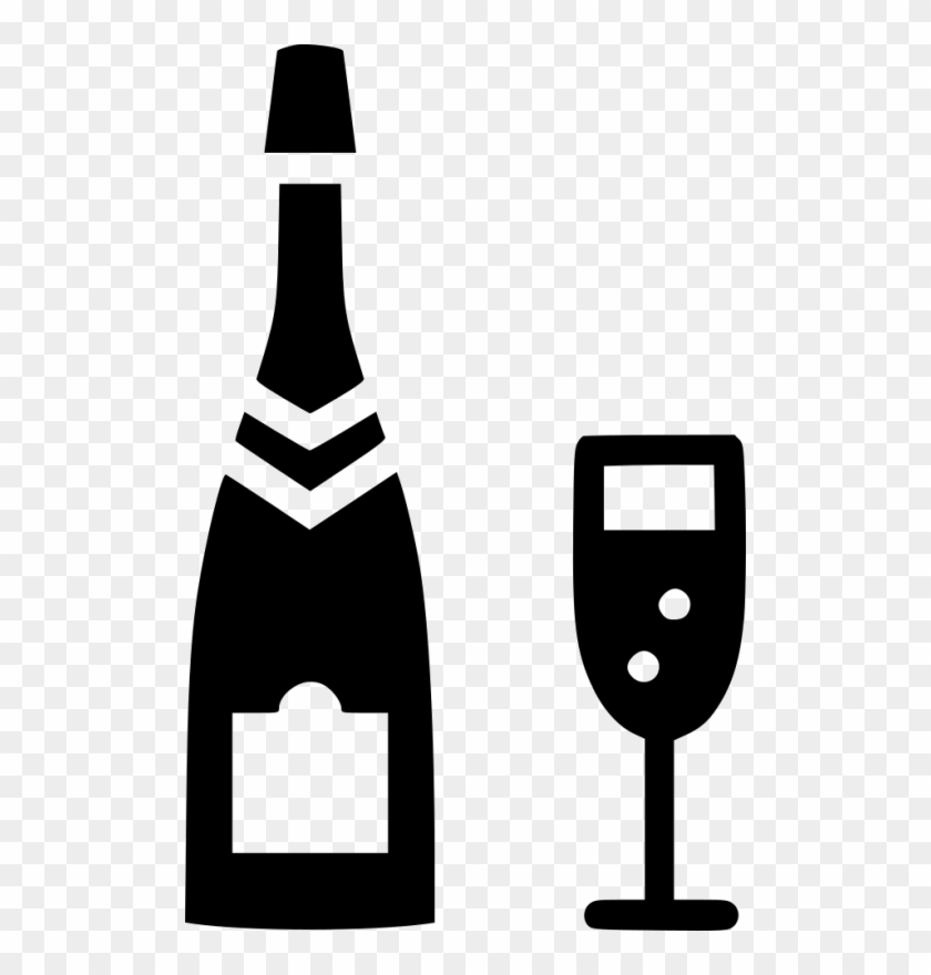 Pin Champagne Glass Clip Art Black And White - Champagne Icon Png #932292