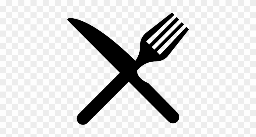 Fork And Knife In Cross Vector - Fork And Knife Vector #932303