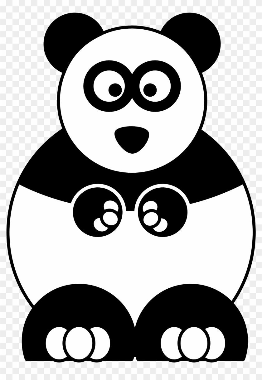 Gambar Kartun Panda Free Download Clip Art Free Clip - Panda Black And White Art #932639