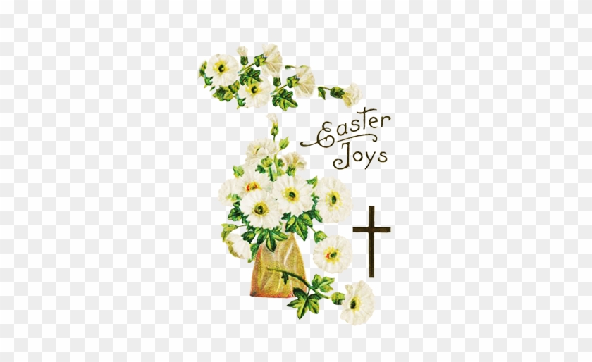 Vintage Easter With Cross - Clip Art #932758