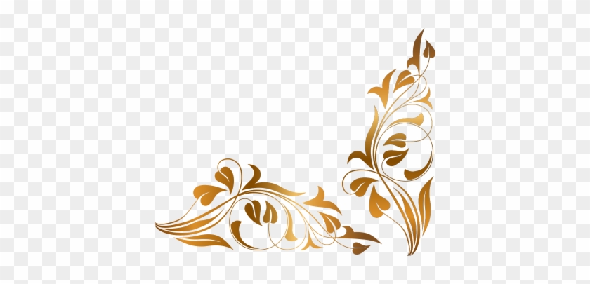 Gold Flower Pattern Png Vines - Floral Png #932855
