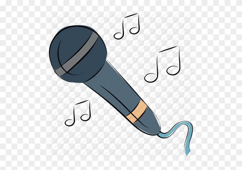 Microphone and Music Note Waving Clip Art Free PNG Image｜Illustoon