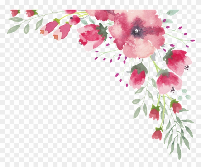 Great Png Watercolor Flower Lace Border Free Download - Water Color Flower Png #933077