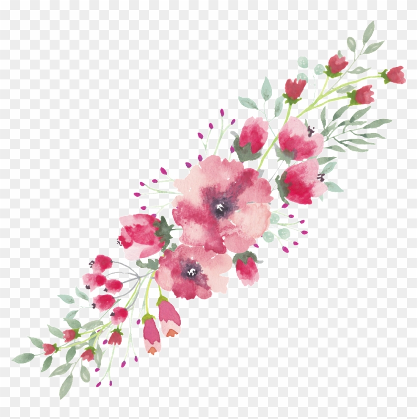 Png Watercolor Flower Lace Border - Flores Aquarela Marsala Png - Free  Transparent PNG Clipart Images Download