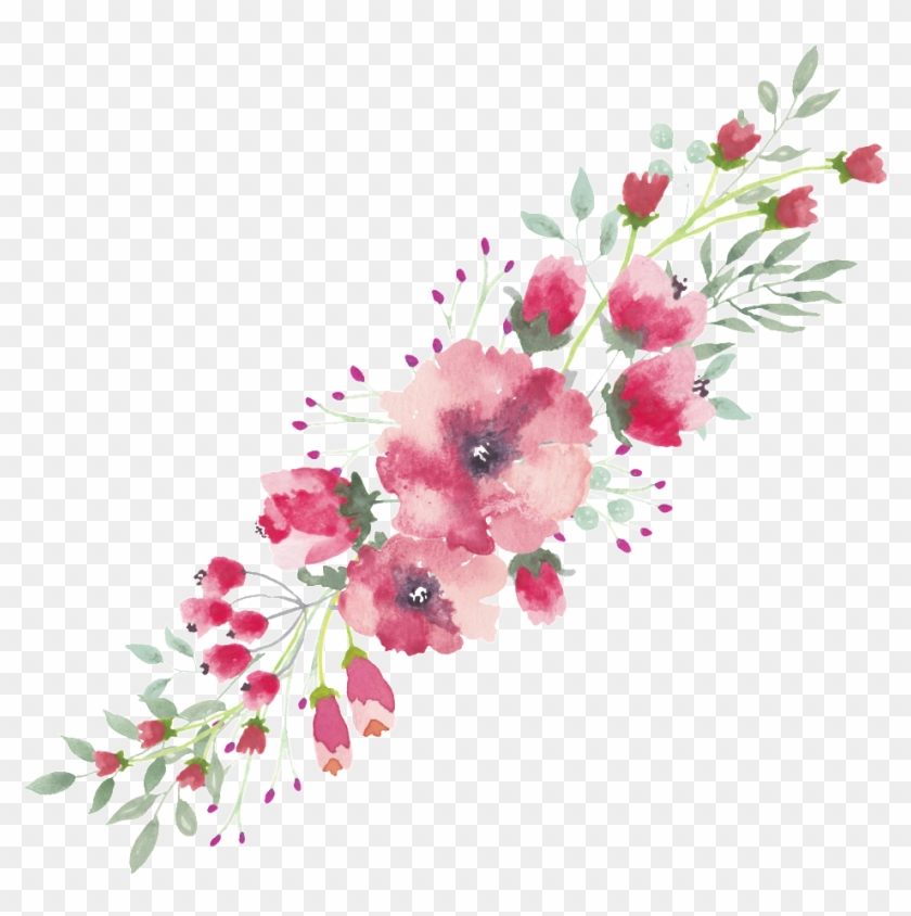 Png Watercolor Flower Lace Border - Flores Aquarela Marsala Png #933123