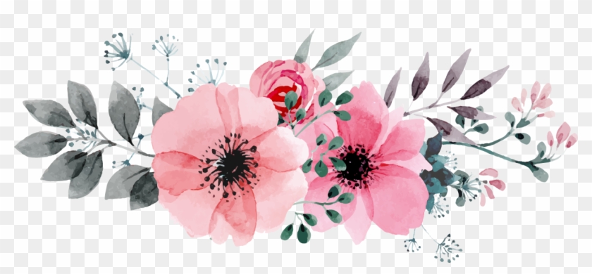 Flowers Vectors Clipart Png Image 05 - Transparent Watercolor Flowers Png #933156