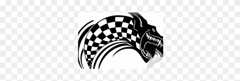 Checkered Flag And Wolf - Illustration #933233