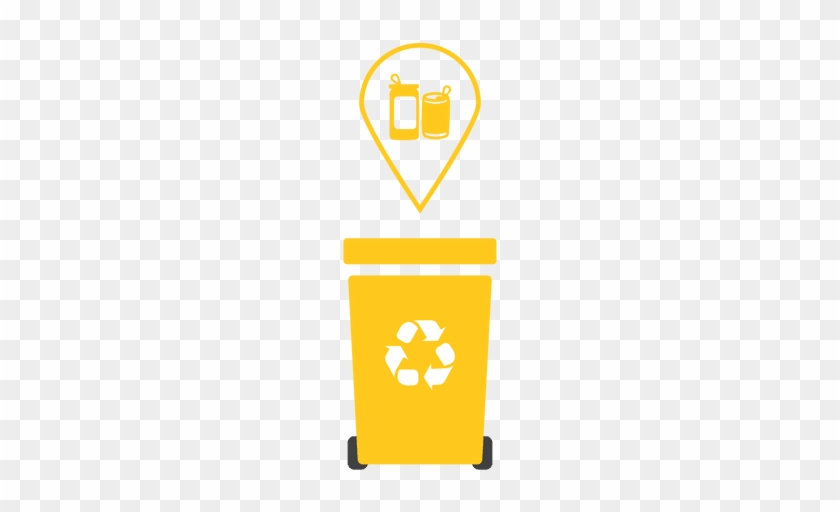 Yellow Recycling Trash Cans - Recycling #933252
