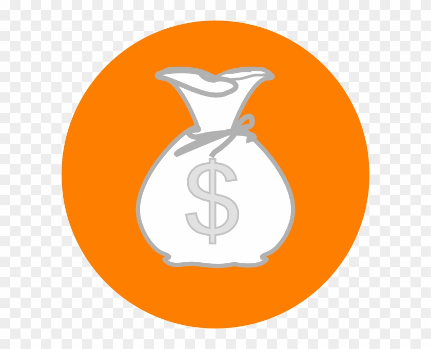 Orange Money Bag Clip Art At Clker - Bitcoin Icon Vector #933360
