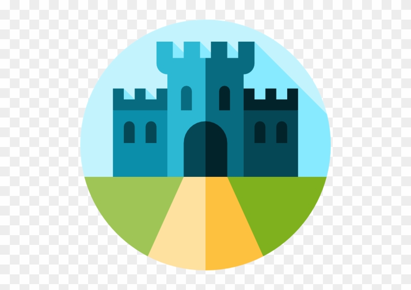 Summer Garden In The Castle - Castle Flat Icon Png #933596
