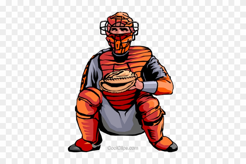 Baseball Catcher Royalty Free Vector Clip Art Illustration - Baseball Catcher Png #933792