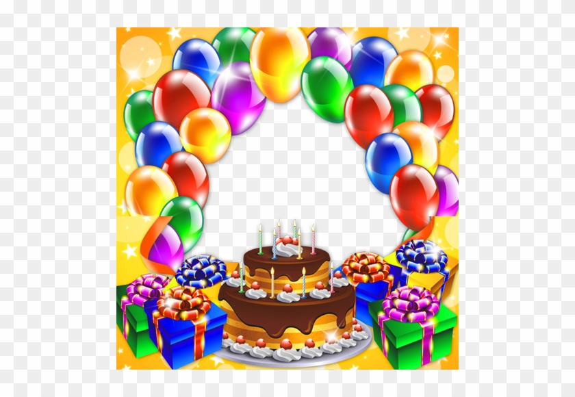 Happy Birthday Images With Photo Frame Festive Frame - Birthday Cake With Photo Frame #933825