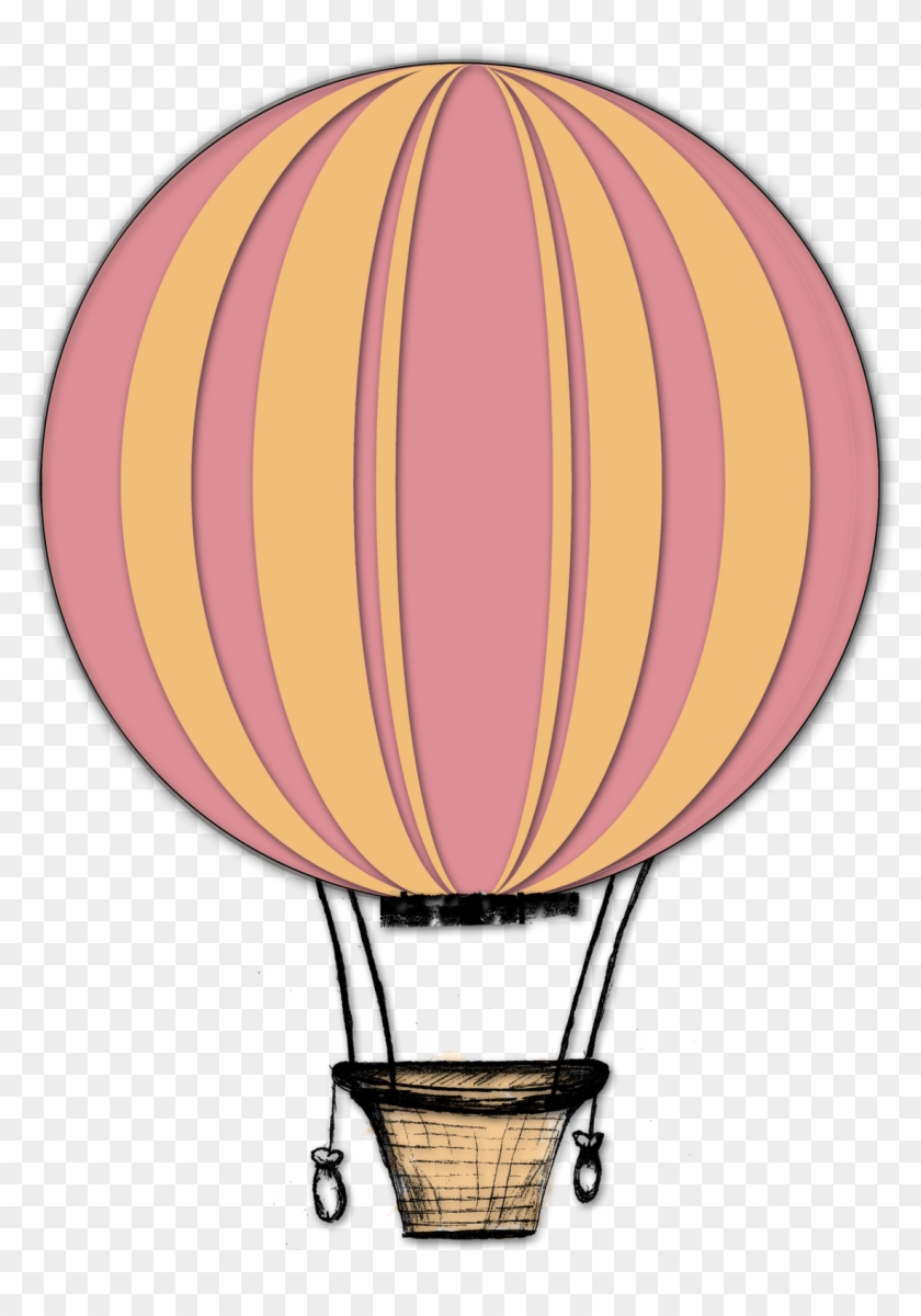 Drawn Hot Air Balloon Lantern - Vintage Hot Air Balloon Clipart #933853