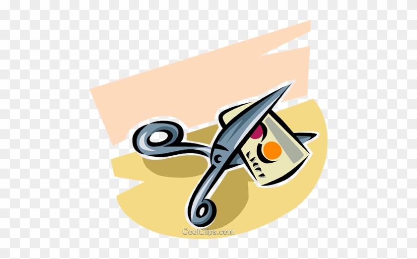 Cutting Up A Credit Card With Scissors Royalty Free - Illustration #933888