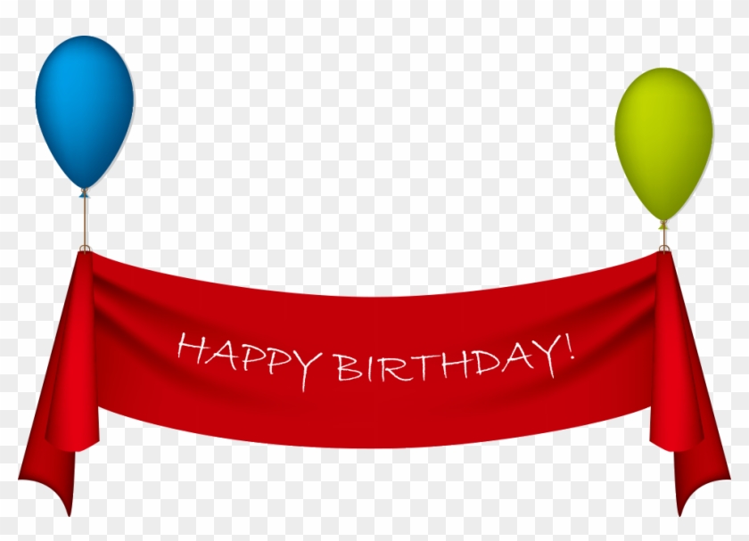 Birthday Ribbon Greeting Card Clip Art - Happy Birthday Banner Png #934160