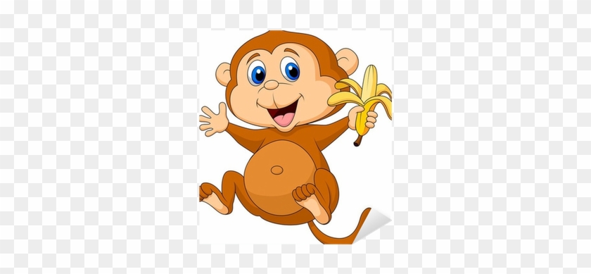 Monkey Eating Banana Cartoon - Free Transparent PNG Clipart Images Download
