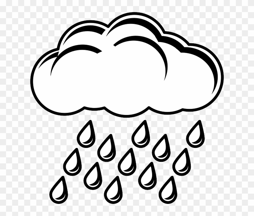 Raindrops Clipart Ulan - Rainy Weather Clipart Black And White #934227