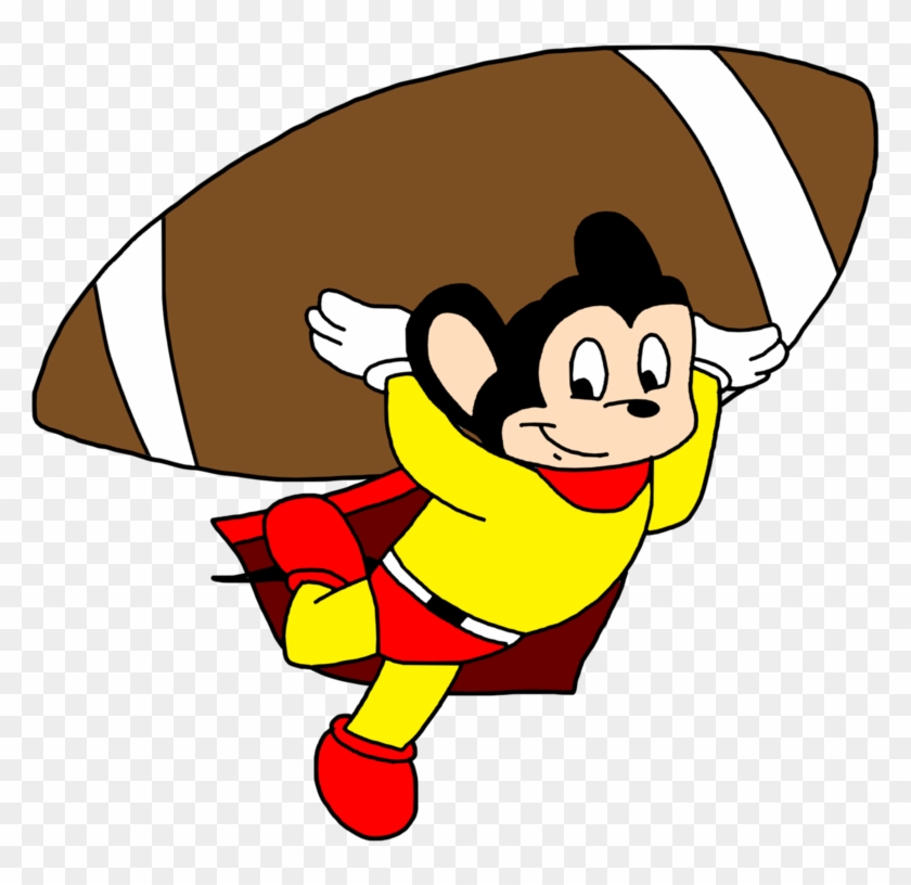 Mighty Mouse With American Football Ball By Marcospower1996 - Clip Art #934335