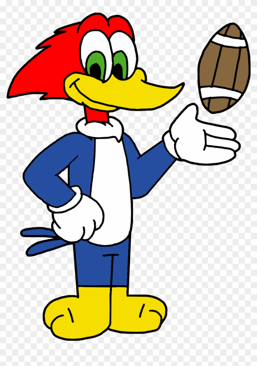 Woody Woodpecker With American Football Ball By Marcospower1996 - Cartoon #934345