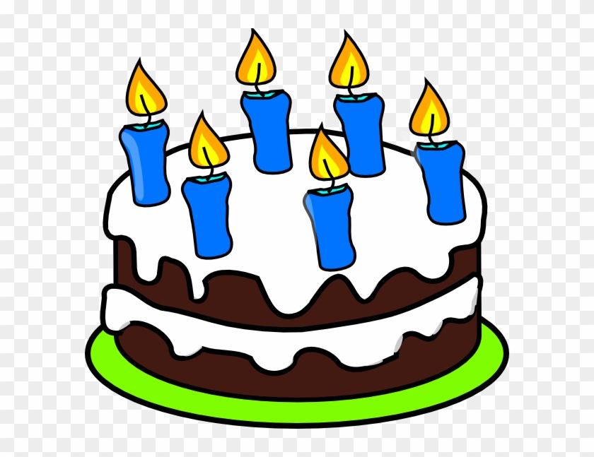 Cake 6 Candles Clip Art At Clker Com Vector Clip Art - Cake With 6 Candles Clipart #934387