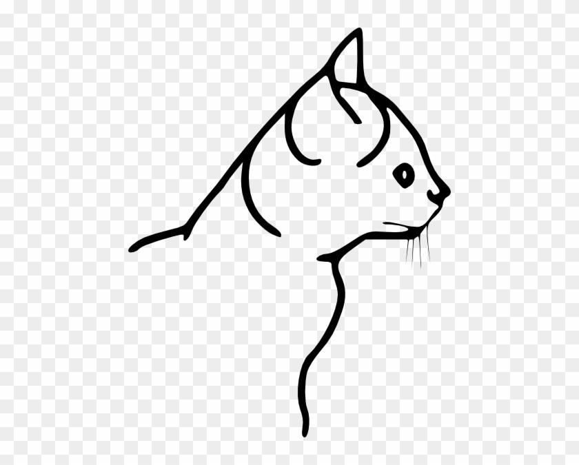 Black White Line Svg Ijwxi3 Clipart Cat Outline Clip - Clip Art #934583