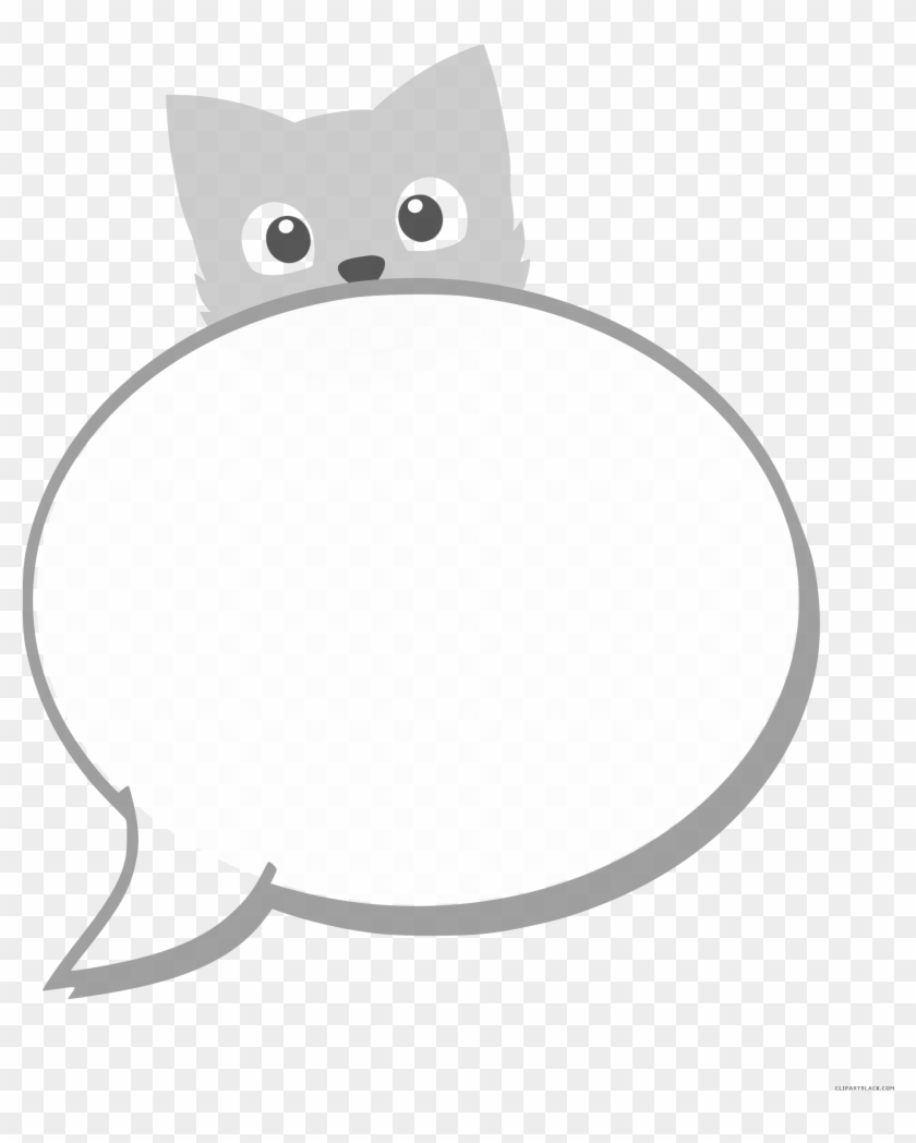 Cat Huge Animal Free Black White Clipart Images Clipartblack - Speech Balloon #934592