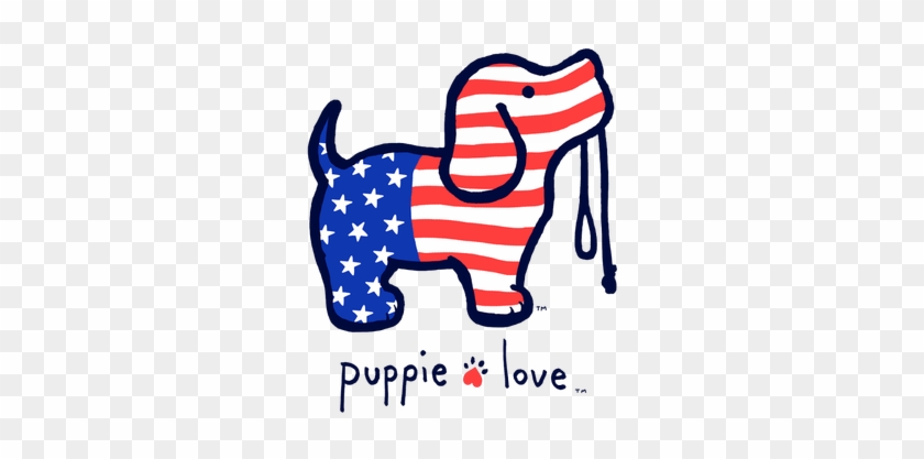 Puppie Love Usa Pup Long Sleeve Shirt - T-shirt #934784