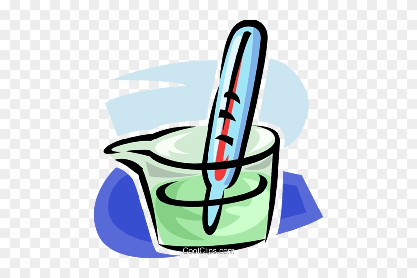 Thermometer In A Dish Of Liquid Royalty Free Vector - Thermometer In Beaker Clipart #934788