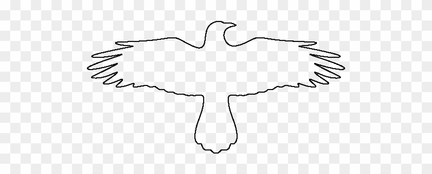 Flying Crow Pattern - Outline Image Of Flying Crow #934983