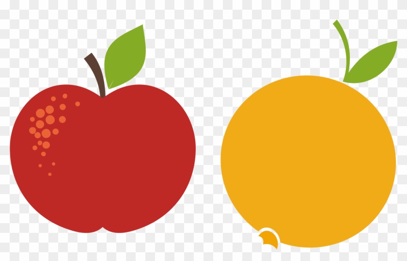 Apple Orange Red - Apples And Oranges Vector #935081
