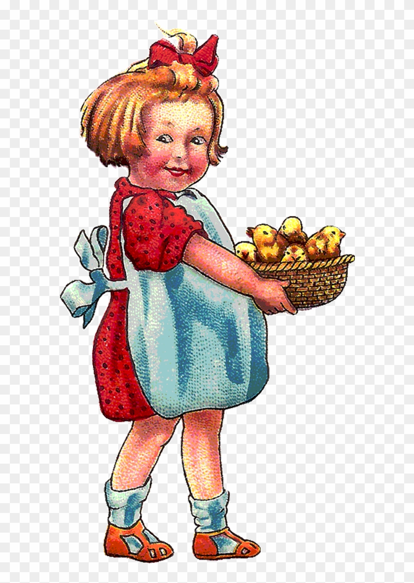 A Basket Full Of Chicksfree Vintage Easter Graphics - Gifs Animated Glitter Vintage Easter #935209