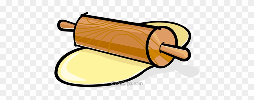 Rolling Pin With Dough Royalty Free Vector Clip Art - Rolling Pin And Dough Clipart #935267