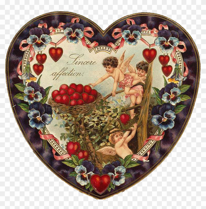 Shop Vintage Cherubs Valentine Heart Wall Decal Created - Herz-sammler-valentinsgruß Karte #935286