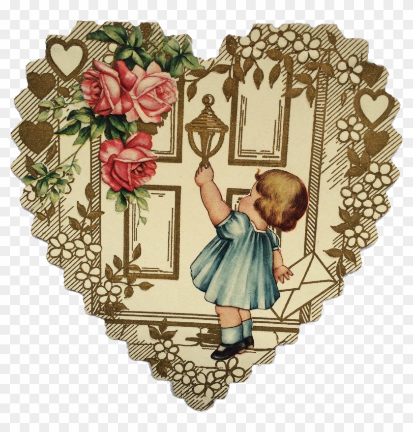 Vintage Valentines Cupids Door - Der Vintage Tag Des Valentines Karte #935298