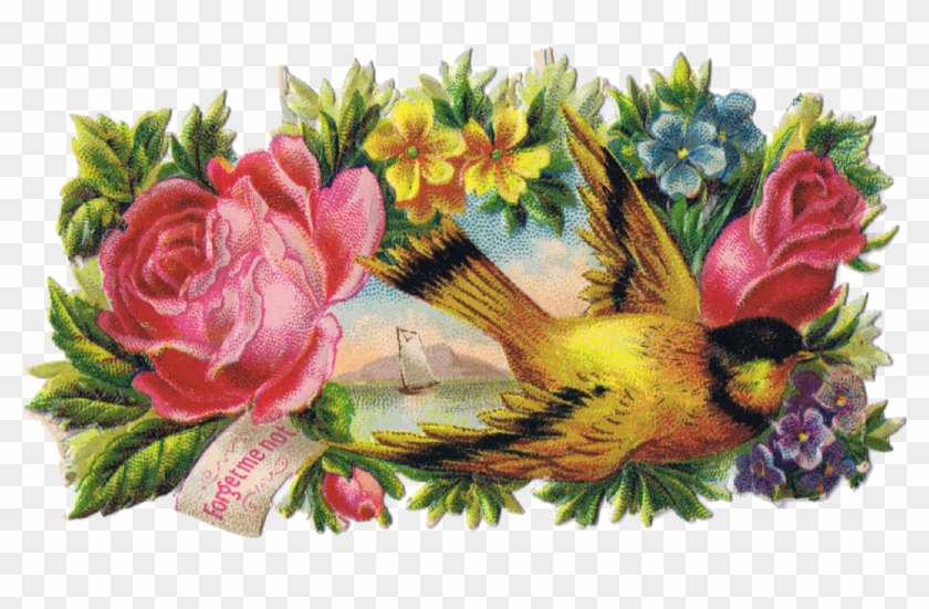 Vintage Flower Clipart Vintage Bird - Vintage Flower Clipart Vintage Bird #935361