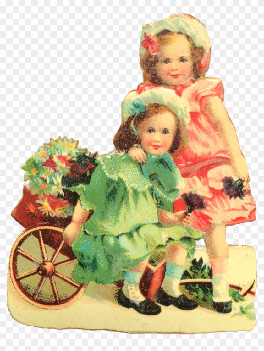 Vintage Valentine Girls And Flowers - Vintage Valentines Girls #935417