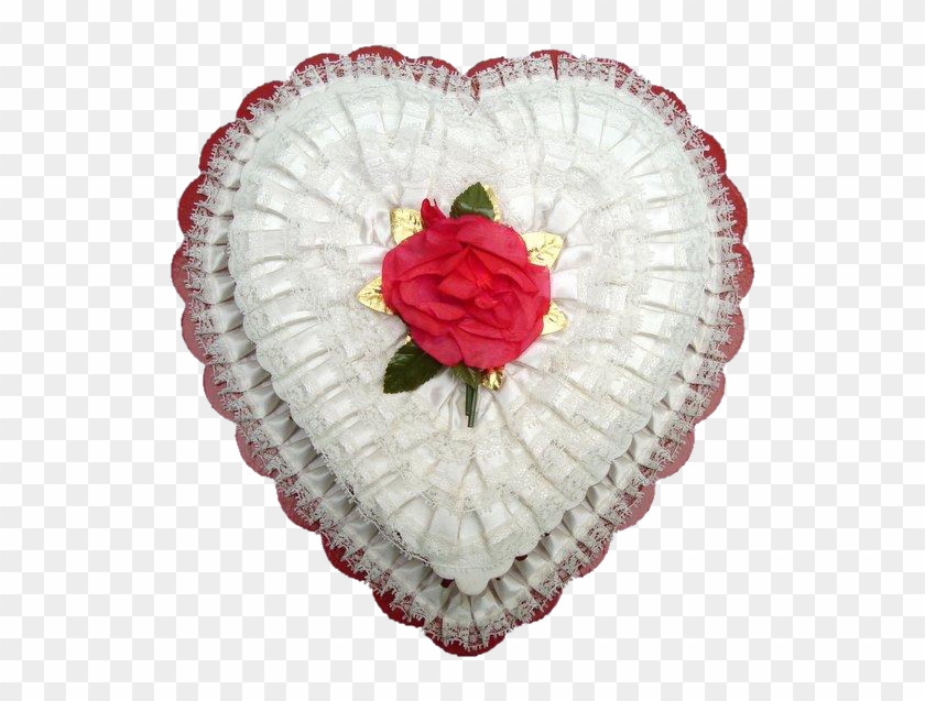 Vintage Heart Shaped Candy Box - Vintage Laced Hearts Png #935418