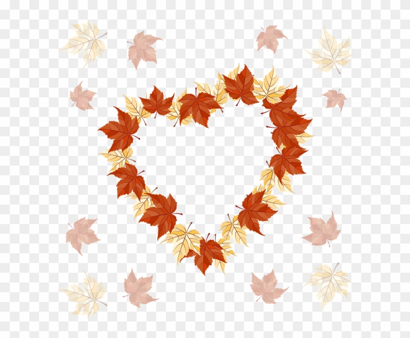 Hojas De Otoño Patron De Corazon Gratis Png Y Vector - Maple Leaf #935541