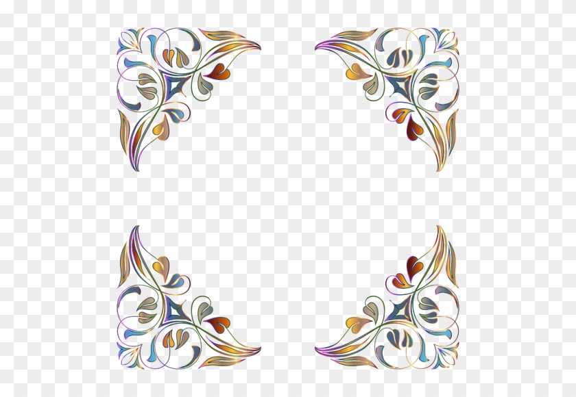 Vector Image Of Floral Decorations - Flourish Frame Floral Design Frame Png #935542