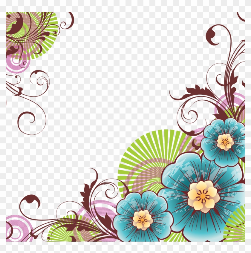 Vector Floral Design Border Download - Recipe Book Journal: Journal Notebook. Recipe Keeper, #935594