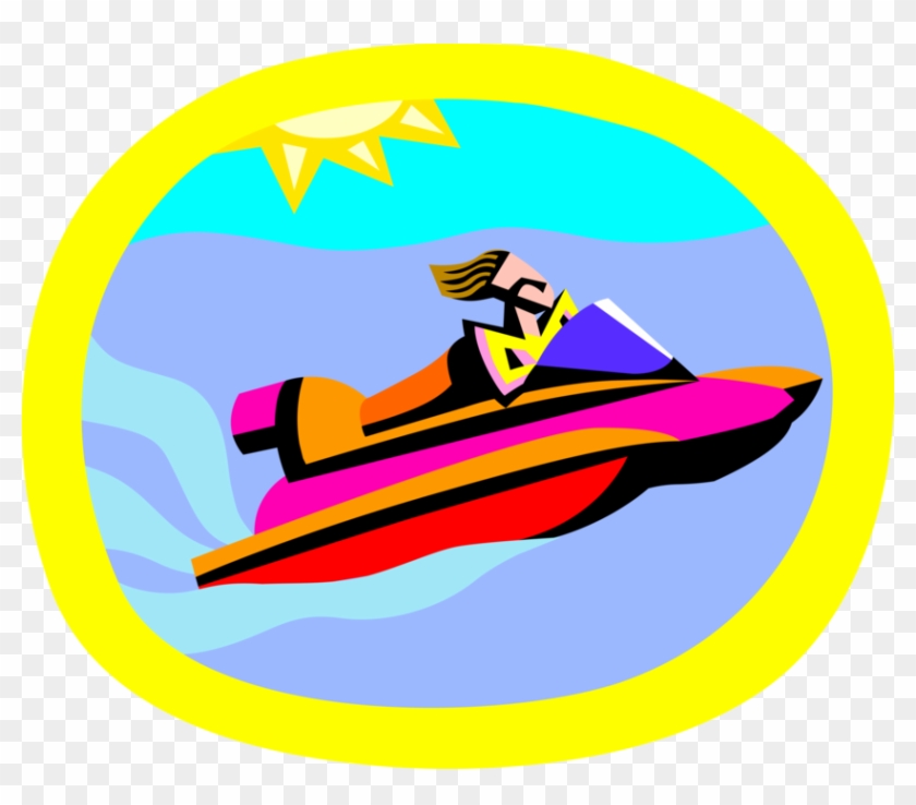 Vector Illustration Of Personal Watercraft Personal - Vector Illustration Of Personal Watercraft Personal #935607