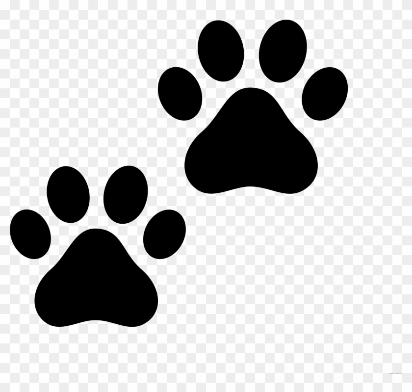 Cat Paw Print Animal Free Black White Clipart Images - Cat Paw Print Clip Art #935906